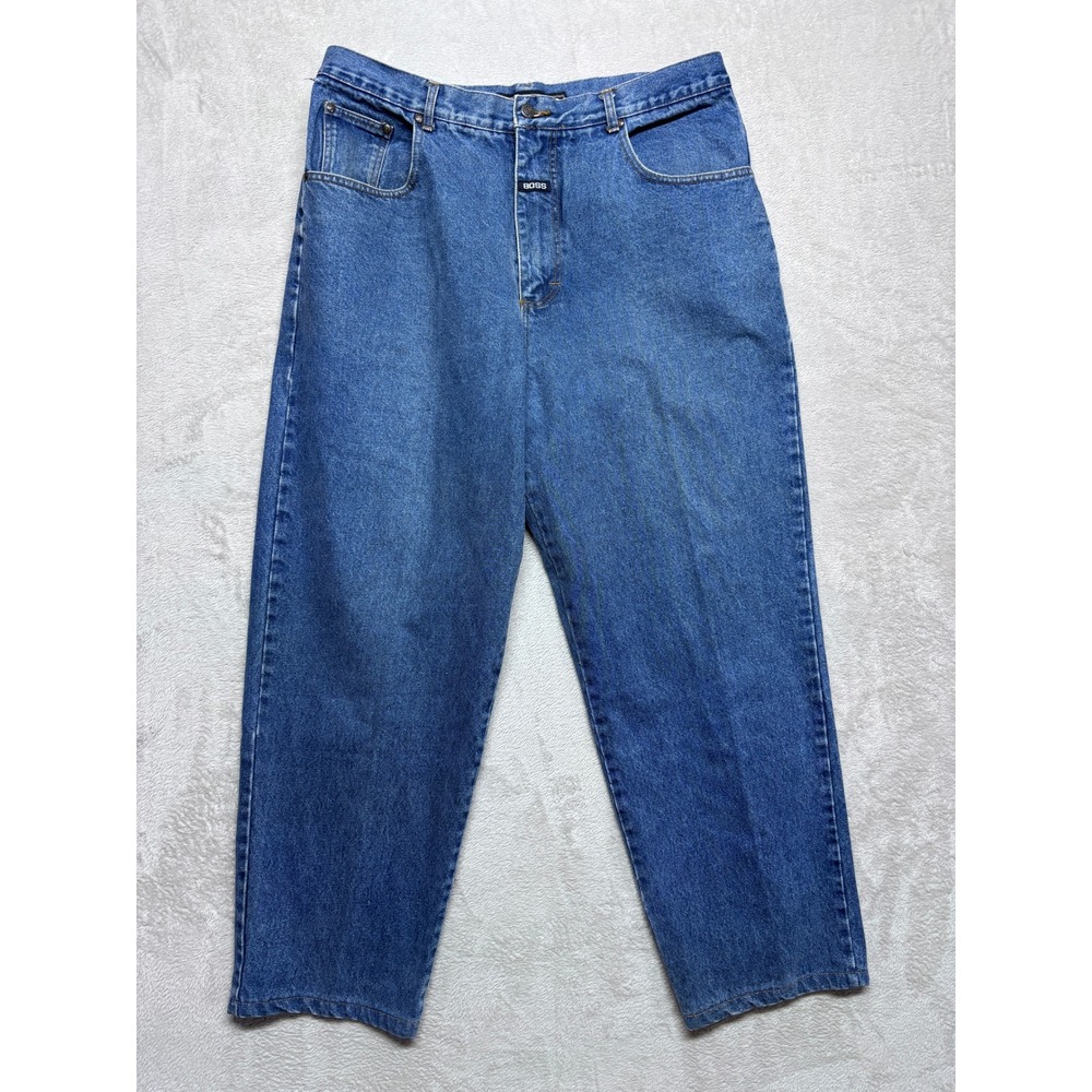 Boss Jeans Mens 40L 40x31 Baggy Skater Blue Vintage 90s Streetwear Denim